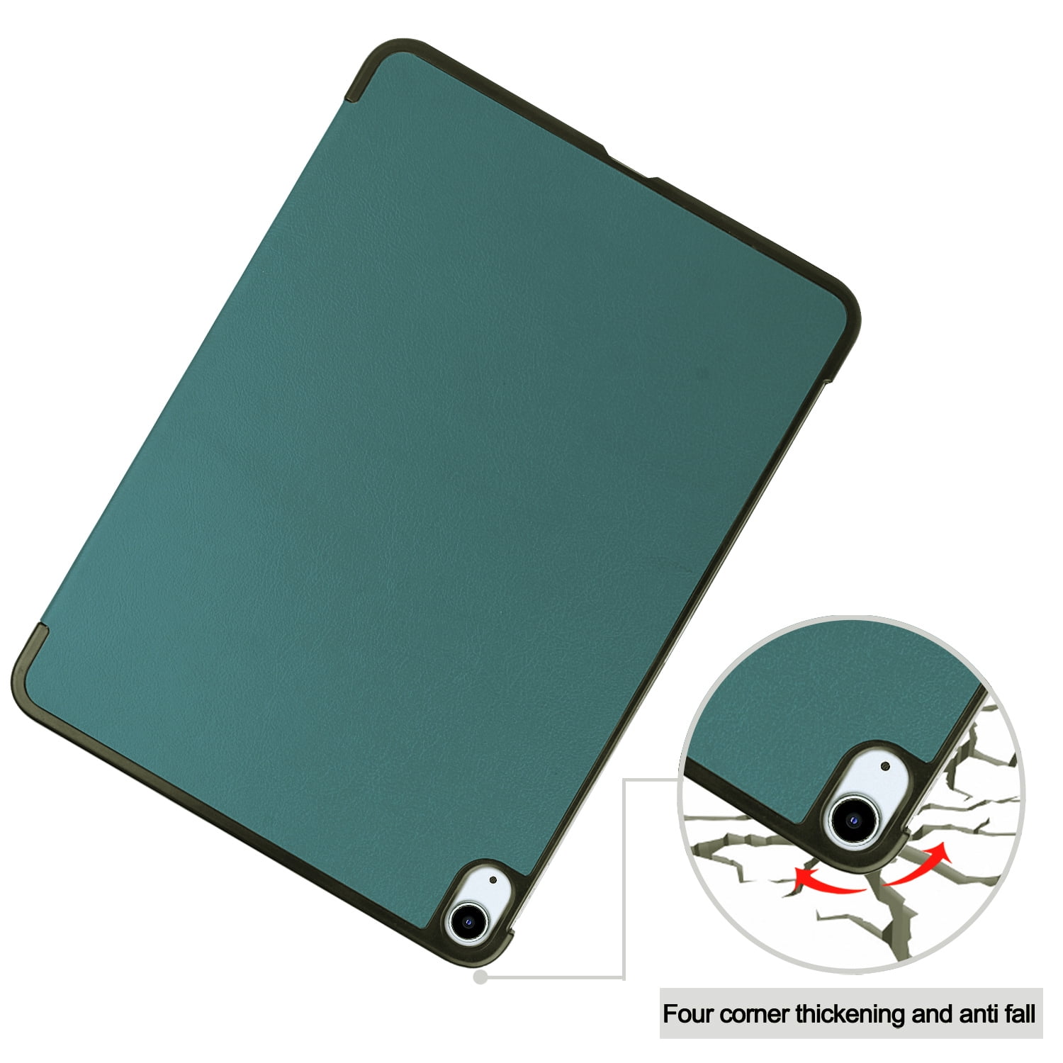 SaniMore for Apple iPad Air 11 (2024) Case, Auto Sleep/Wake, Rugged PC Case with Tri-Fold Kickstand [Support iPad 1st/3rd Pencil Charging]  Shockproof Protective Case for Women Men, Darkgreen