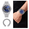 thumbnail image 5 of Reloj De Pulsera De Lujo Con Diamantes Y Brazalete, Unisex Plata con azul, 5 of 5
