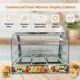 thumbnail image 3 of 3-Tier Commercial Countertop Food Pizza Warmer Display Cabinet Adjustable Temperature 110V, 3 of 15