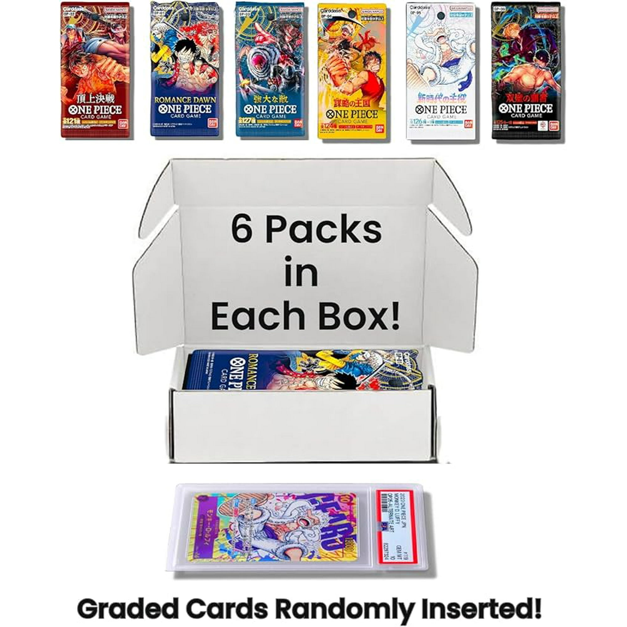 One Piece Cards (6 Sealed Packs) Potential Mystery Graded Card