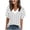 A314 White, variant on T-Shirt for Women Classic Polka Dot Print V Neck Petal Short Sleeve Loose Fit Novelty Graphic Tee Breathable Summer Casual Daily Wear Fashion Top