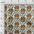 thumbnail image 2 of oneOone Rayon Orange Fabric Leaves & Clover Sewing Craft Projects Fabric Prints By Yard 56 Inch Wide-8M, 2 of 5