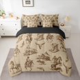 thumbnail image 2 of jejeloiu Boho Country Style 7pcs Bedding Comforter Set,Rustic Bull Skull Queen Bedding Sets For Western Cowboy Reversible, 2 of 8
