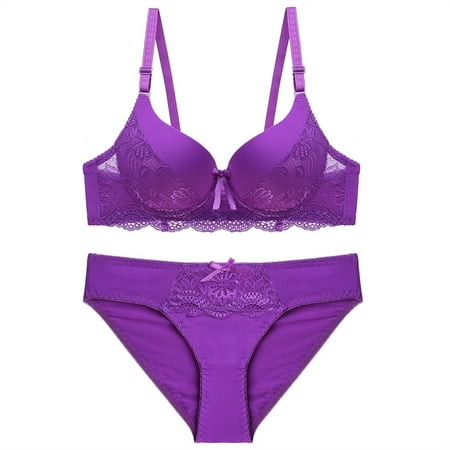 Summer Savings Clearance! Ynynloco Womens Bra and Panty Sets - Seamless Bralettes Lace Lingerie Sexy Comfortable Sports V Neck Bra Thongs