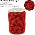 thumbnail image 2 of 59 Feet 5mm Red Braided Cord Decorative Rope Twine Rope 3 Ply Nylon Silk Honer Xmas Thread String Satin Cord Trim for Handfasting Crafts Upholstery Curtain Graduation Home Decor DIY Supply, 2 of 5