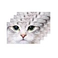 thumbnail image 4 of MKHERT Close-Up Portrait of White Cat Kitten with Green Eyes Placemats Table Mats for Dining Room Kitchen Table Decoration 12x18 inch,Set of 4, 4 of 4