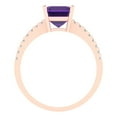 thumbnail image 4 of 2.7 ct Asscher Cut Purple Natural Amethyst 14k Pink Rose Gold Engraving Statement Bridal Wedding Designer Ring Size 5, 4 of 5