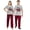 Red, variant on LuLiaMenton Matching Couples Christmas Pajamas The Reason Green Plaid Short Sleeve Long Pants Set