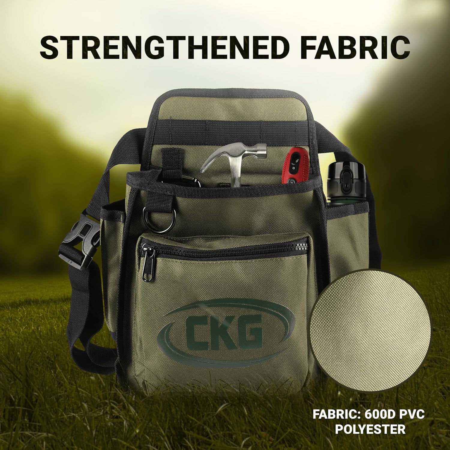 CKG Metal Detecting Finds Bag Waist Digger Pouch Tools Bag for Pinpointer Pouch for Accessories,Green