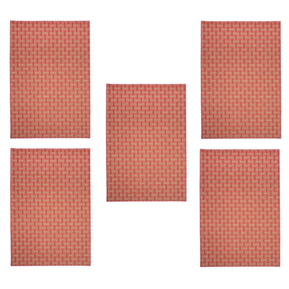 Furnish My Place Union Indoor/Outdoor Commercial Red Color Rug, Pet-Friendly, Home Decor Commercial Rug for Living Room, Bedroom, Wedding, Event, Made in USA, 2' x 3' Rectangle - Set of 5