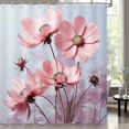 thumbnail image 2 of Floral Shower Curtain, Pink Flower Shower Curtains for Bathroom, Rustic Plant Chic Bathroom Decor Washable Durable Fabric Set with Hooks 72x72 Inch, 2 of 6