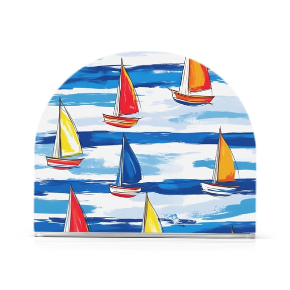 Yayeee Napkin Holder for Table Kitchen Paper Tissue Organization, Orange Sailboats