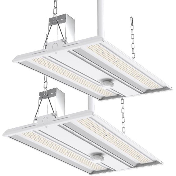 Sunco 2 Pack 2FT LED Linear High Bay Shop Light, 5000K Daylight, 300W, 42000 LM, 120-277V, Dimmable 0-10V, Hanging Light for Warehouse/Garage, Commercial Grade, IP20 Rated - UL, DLC Listed.