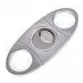thumbnail image 1 of Coupe-cigares NETSENG Lame Guillotine Double Coupe en Acier Inoxydable dans une Pochette en Cuir, Argent, 1 of 4