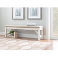 thumbnail image 2 of Linon Banc Rembourré Turino Tan en Bois Fini Blanc Fumé, 2 of 8