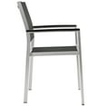 thumbnail image 2 of Modway Shore Outdoor Patio Aluminum Dining Chair in Silver Black, 2 of 4