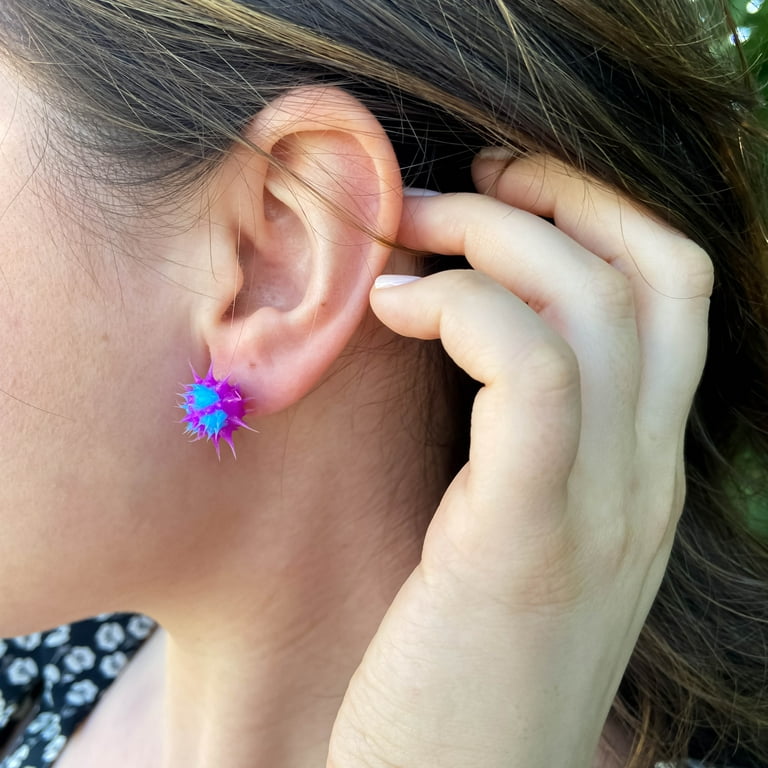 Silicone spiky deals ball earrings
