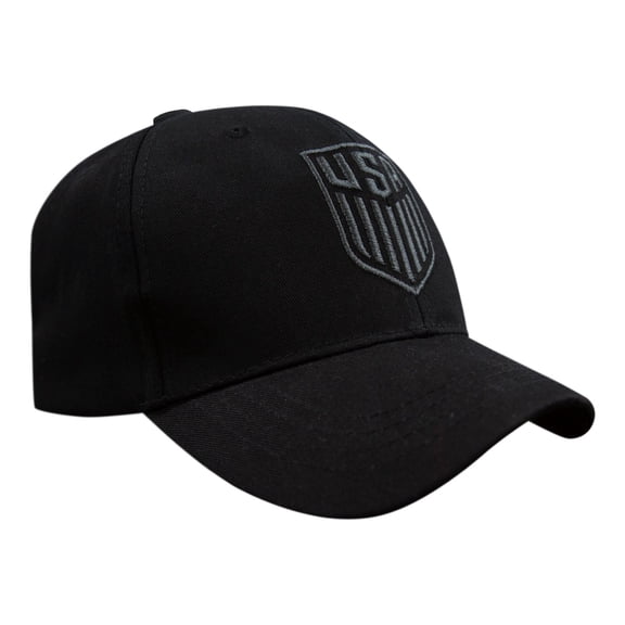 Icon Sports U.S. Soccer Soccer Club Embroidered Logo 6 Panel Cap - Black on Black Design