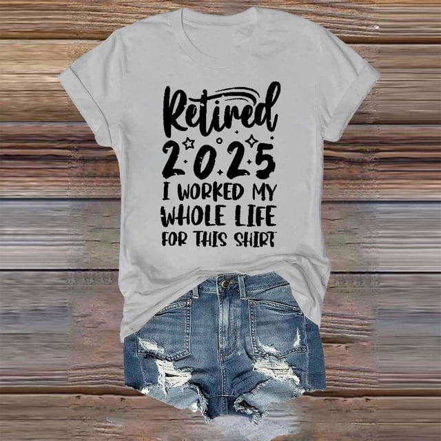 T-Shirt à Manches Courtes pour Femmes Seductiva Rabais de 50 % Liquidation Enseignante Retraitée T-Shirts Femmes Retraite Promotion 2025 Compte à Rebours en T-Shirts Graphiques T-Shirt Drôle à Col en V