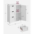 thumbnail image 6 of Gzsysm White Freestanding Bathroom Floor Storage Cabinet - 3 Drawers & 1 Adjustable Shelf | 11.8"W x 23.6"D x 31.5"H, 6 of 6