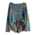 thumbnail image 2 of Oversized Sweaters for Women Long Sleeve Casual Crewneck Drop Shoulder Boho Floral Pattern Pullover Sweater Fall Knit Tops, 2 of 4
