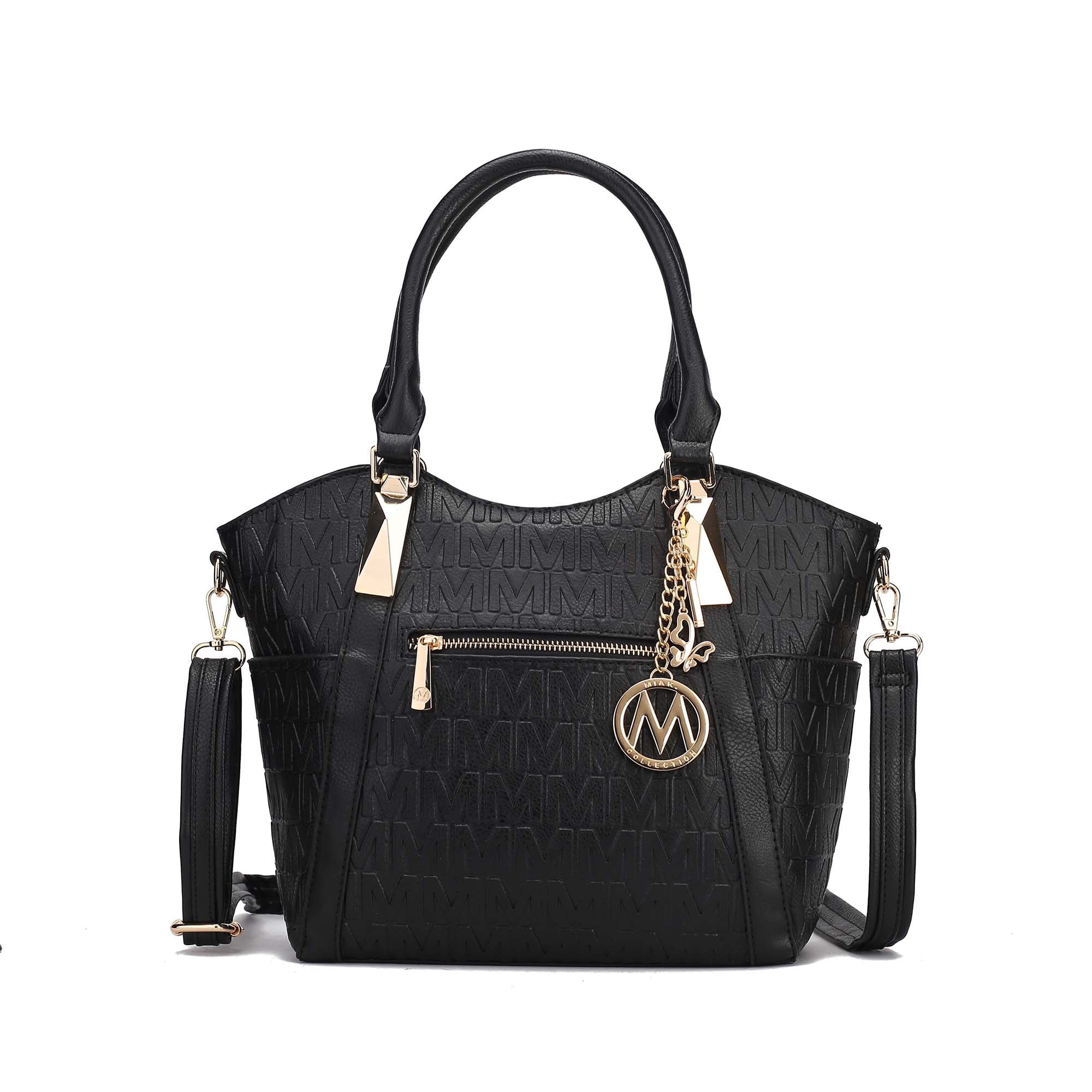 MKF Collection Lucy Vegan Leather Women's Tote Bag, Trendy Shoulder Purse Handbag by Mia K - Black