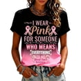thumbnail image 2 of Mfakffe Breast Cancer Shirts for Women October Breast Cancer Awareness Casual Crew Neck Short Sleeve Tops with Pink Ribbon Print, 2 of 4