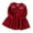 Red, variant on Toddler Girls' Dresses Baby Cotton Knit Fall Winter Warm Long Sleeve Flower Collar Princess Dresses Clothes for Girls Size 2-3T