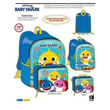 Baby Shark 16" Backpack and Insulated Lunch Box Set