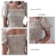 thumbnail image 5 of Top con cuello cuadrado,Top con cuello cuadrado, Top con mangas abullonadas, Blusa de verano, Rendimiento inigualable, 5 of 6