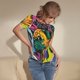 thumbnail image 3 of Fotbe Colorful Pug Body de Mujer con Cuello Redondo y Mangas Cortas, Sin Mangas Ajustado, Suave, Cómodo y Básico-X-Large, 3 of 7