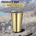 thumbnail image 2 of 2Pcs Stainless Steel Cup, 15Oz Metal Double Walled Travel Tea Coffee Mug for Milk, Juice, Cold or Hot Drinks (Gold), 2 of 7