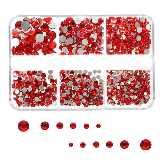 LOLIPPYY DIY Rhinestone Nail Ornaments Red for Manicure and Craft Decoration
