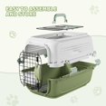 thumbnail image 5 of Magshion 23" Hard-Sided Pet Carrier with Food Bowl, Top & Front Doors, Ventilated Travel Crate for Cats & Small Dogs up to 26 lbs, White/Green, 5 of 7