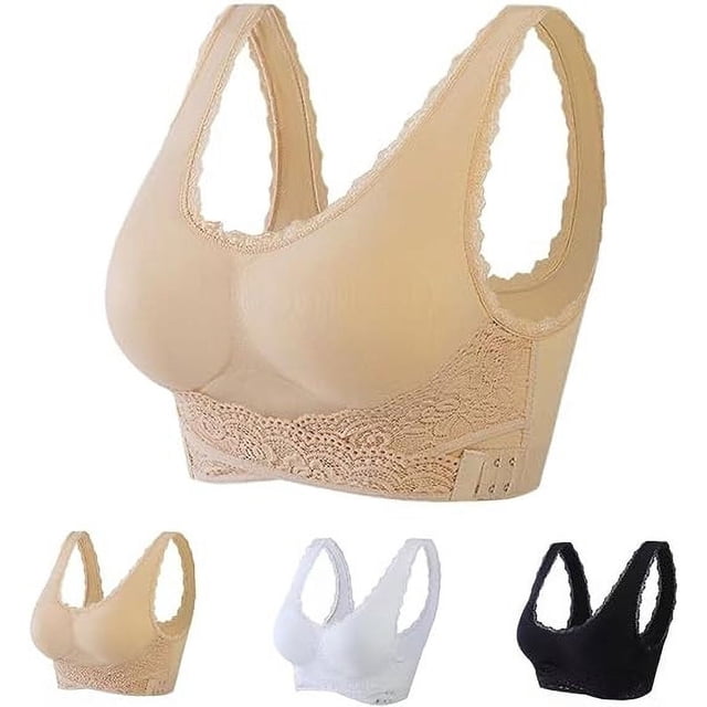 Qiopertar Clearance under $5 4PCWoman's Embroidered Glossy Comfortable Breathable Bra Underwear No Rims Clearance Saving Up To 65% Off