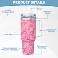 thumbnail image 5 of Daiia pink bow Printed 40 oz Tumbler with Handle,Ice Bully Insulated Tumbler 2 in 1 Lid Insulated Water Bottle Stainless Steel Travel Coffee Mug, 5 of 8