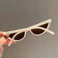 thumbnail image 4 of 2023 Retro Small Half Frame Sunglasses Women Cat Eye Sun Glasses Trendy Modern Eyewear Fashion Luxury Brand Designer Shades white gray, 4 of 6