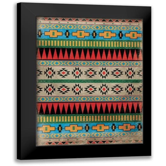 Grey, Jace 12x14 Black Modern Framed Museum Art Print Titled - Aztec Pattern 2