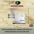 thumbnail image 2 of Molino para Carne Eléctrico  Mossy Oak #12 con Embutidor de Salchichas, 2 Placas de Acero Inoxidable y Función Reversa 700W, 2 of 9