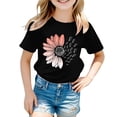 thumbnail image 5 of XIMIN T-Shirts Filles Graphiques Tournesol Manches Courtes Col Rond Coton Coupe Ample Décontractée Été, 5 of 5
