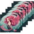 thumbnail image 3 of Coolnut Cute Mermaid Washcloths Set of 2-12 x 12 inch Pure Cotton Wash Cloth Highly Absorbent and Soft Fingertip Towels Face Cloths for Bath, Spa Wash cloth, 3 of 7