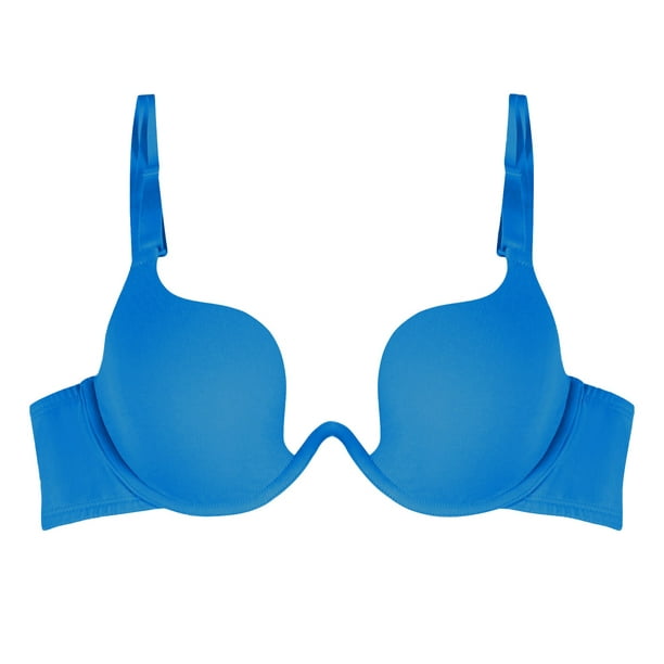 Aayomet Custom Plus Size Push Up Hide Back Side Fat Sculpting Uplift  Seamless Women Body Shaping Bra Body Work Put (Blue, 75B)