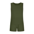thumbnail image 5 of Idoravan Womens 2 Piece Sets Two Shorts Crop Tops Trendy Clothes Summer Set Women's Fashion Summer Tank Tops Sleeveless Blouses Drawstring Pockets Shorts Two Piece Set, 5 of 9