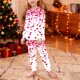 thumbnail image 5 of TaTaai Children's Heart Print Lapel Loungewear Set, Soft Top and Lounge Pants, Cozy Valentine Wear Gift, 5 of 7