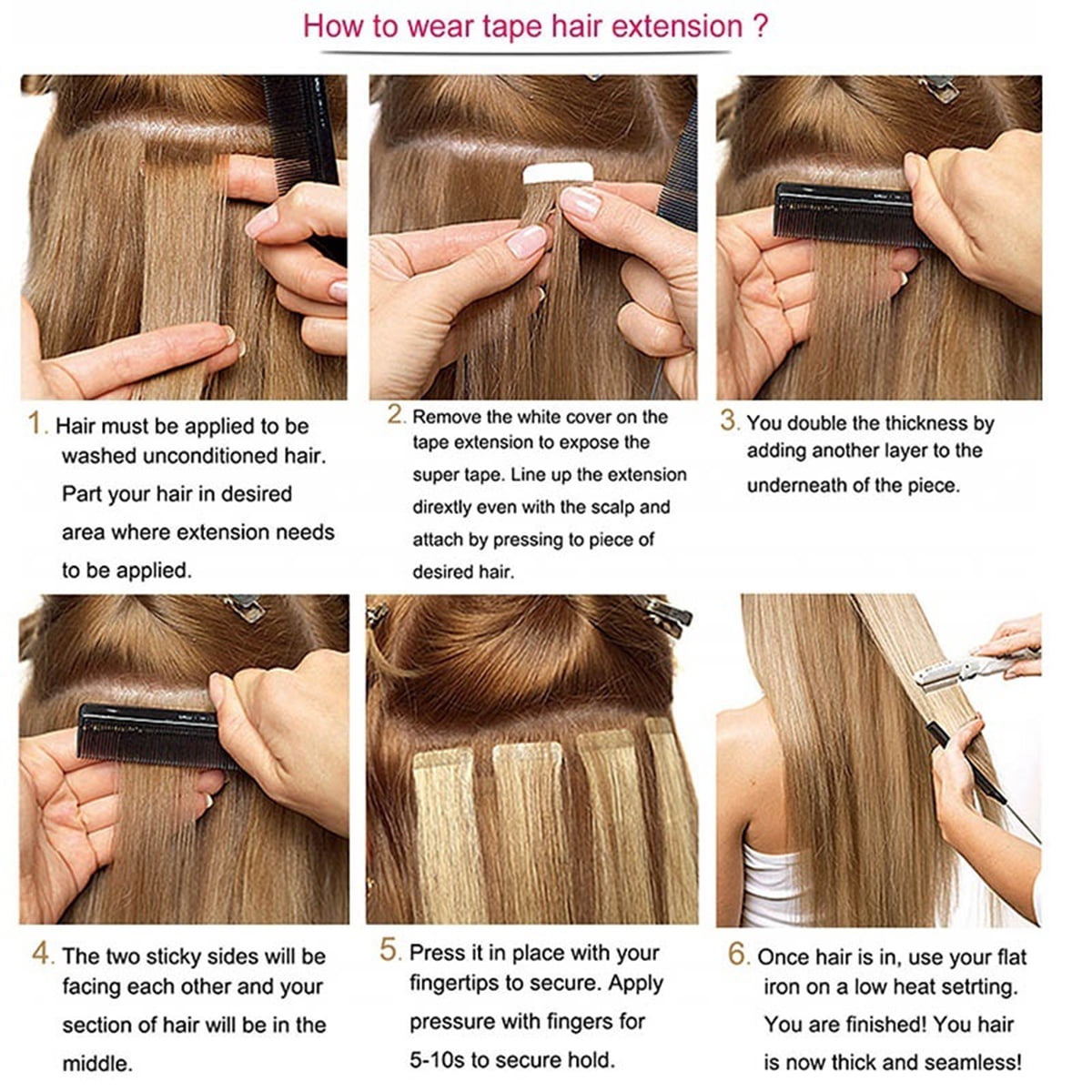 SEGO Tape in Hair Extensions 100 Real Remy Human Hair Long