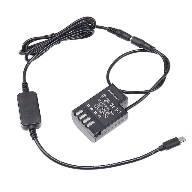 Mecanografíe a C el cable simulado del banco del poder de la batería Dmw-blf19 Dmw-dcc12 para Panasonic Gh5 G9