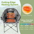 thumbnail image 4 of Sunyrisy Oversized Heated Camping Chair, Folding Outdoor Chair with 3 Heat Settings, Dual-Zone Heating, Supports up to 500 lbs, Portable Heated Chair for Camping, Fishing and Sports Events, 4 of 7