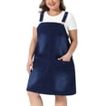thumbnail image 2 of DARING DIVA Women's Plus Denim Overalls Dress Bib Suspender Skirts 4X Dark Blue, 2 of 6