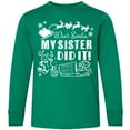 thumbnail image 3 of Inktastic Dear Santa, My Sister Did It Funny Christmas Long Sleeve Youth T-Shirt, 3 of 5