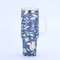 thumbnail image 5 of Taza de café con tapa de paja con asa, taza de coche con aislamiento al vacío de acero inoxidable, taza de viaje térmica helada de doble pared, 5 of 5